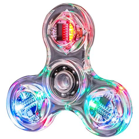 Crystal Luminous LED Light Fidget Spinner Hand Top Spinners Glow In Dark EDC Stress Relief Toys