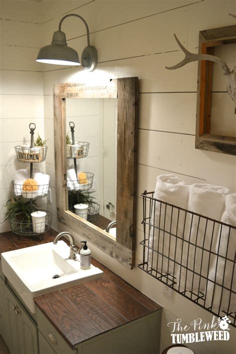 Give your bathroom the rustic chic technique! 15 Farmhouse Style Bathrooms full of Rustic Charm - making ...