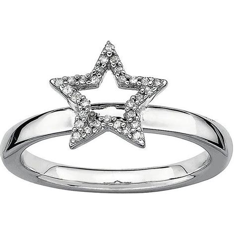 Diamond Star Stackable Ring Sterling Silver Jewelry Sterling Silver