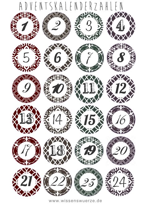 FREE printable advent calendar numbers | Calendar Numbers | Pinterest | Calendar numbers, Advent ...