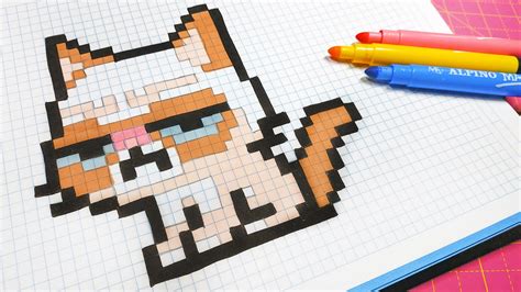 Handmade Pixel Art How To Draw A Grumpy Cat Pixelart