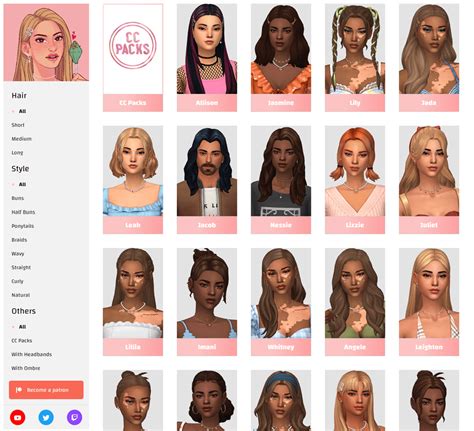 Sims Cc Hair Female Maxis Match HairStyles Ideas