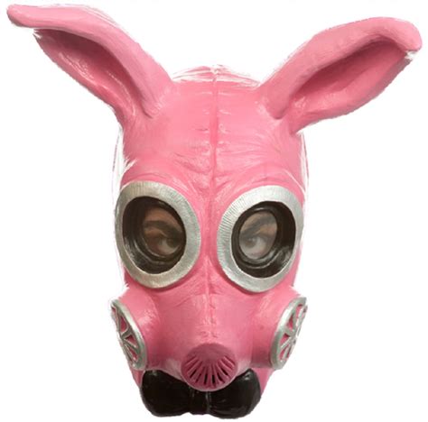 Kinky Killer Bunny Gas Mask Apocalypse Cosplay Anime Pink Adult Latex