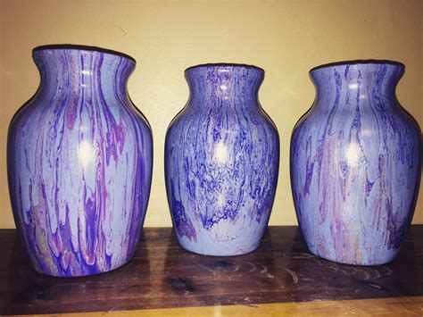 Paint Pour On Vases Made By Pourin Addicts Vases Original Artwork