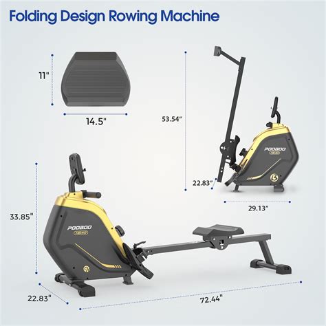 Buy Pooboo Foldable Rowing Machine Indoor Home Stationary Magnetic