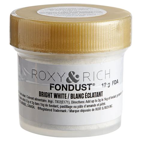 Roxy And Rich 12 Gram Bright White Fondust Hybrid Food Color