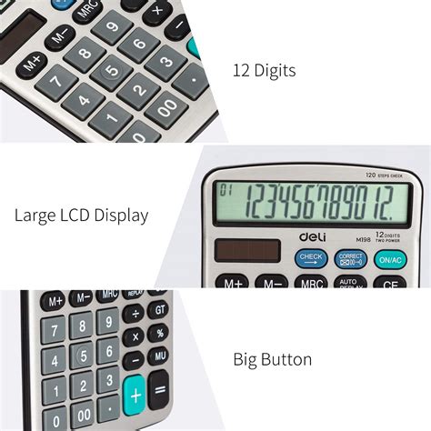 Calculator Deli Standard Function Desktop Basic Calculators With 12