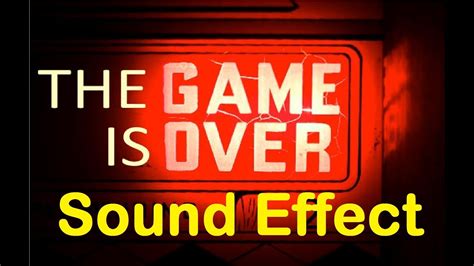 Game Over Sound Effects All Sounds Youtube