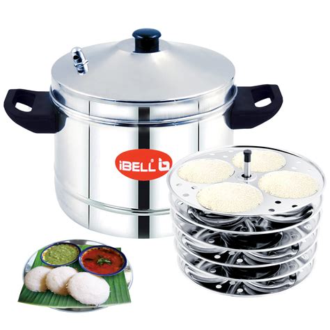 Ibell Stainless Steel 6 Plates Idly Cooker Induction And Gas Stove