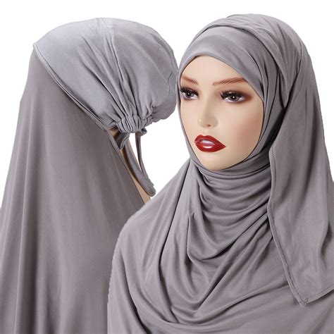 10pcs Jersey Instant Hijab Satin Inner Hat Scarf Islamic Cap Head Wear