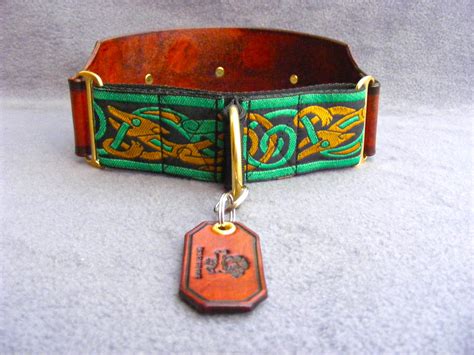 Bespoke Handmade 3 Wide Martingale Celtic Dog Collar With Brass