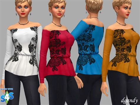 The Sims Resource Peplum Top Claire