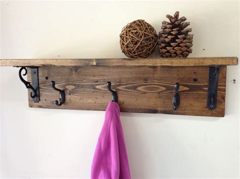 Rustic Coat Rack With Shelf Set Of 2 Entryway Coat Rack Wall Mounted