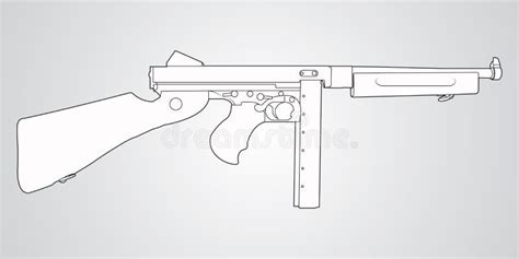 Thompson Submachine Gun Stock Vector Illustration Of Firearm 132480971