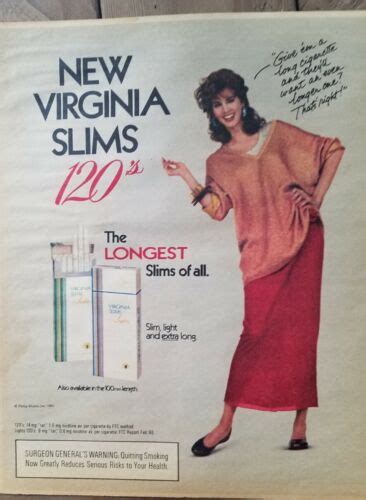 1985 Virginia Slims 120s Cigarettes Woman Smoking Vintage Color Ad Ebay
