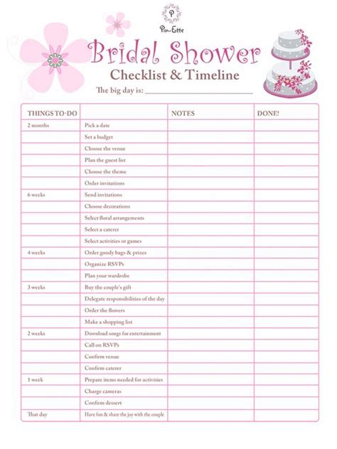 Must Have Bridal Shower Checklist And Timeline Bridal Shower