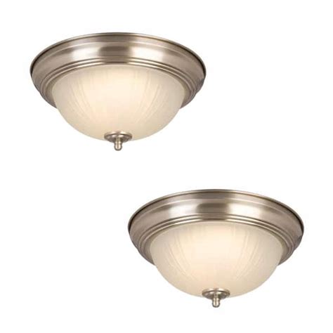 PRIVATE BRAND UNBRANDED 11 In Brushed Nickel LED Flush Mount 2 Pack