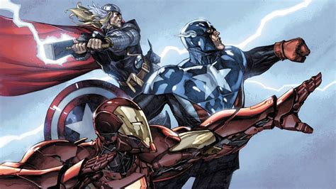 Iron Man Captain America Thor Marvel Comics 4k Wallpaper Thor Marvel