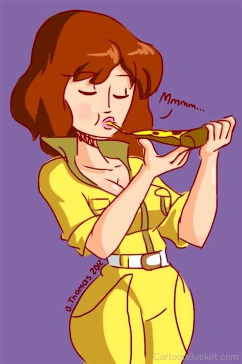 April Oneil Eating Pizza