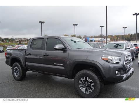 Tacoma's are ready for work or play and depending on the model and trim level features can include air conditioning, cruise control, power windows and locks. 2016 Magnetic Gray Metallic Toyota Tacoma TRD Off-Road ...