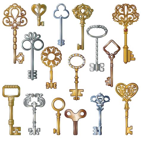 Free Vector Vintage Keys Set