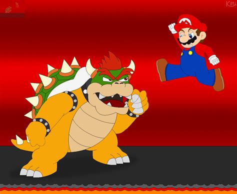Mario Vs Bowser By Kittithefox On Deviantart