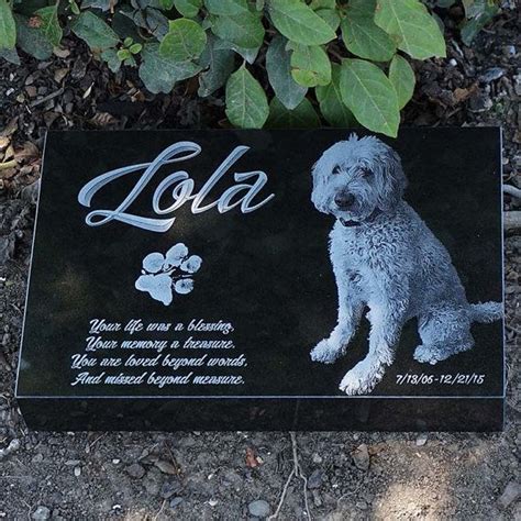 Custom Dog Memorial Granite Pet Marker Laser Engraved Pet Etsy Pet