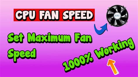 How To Boost Cpu Fan Speed With Software Set Maximum Fan Speed Youtube