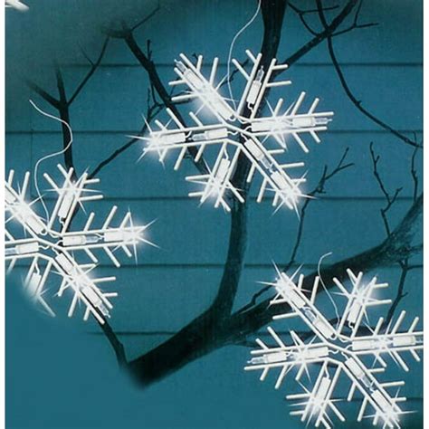 Set Of 10 Clear Lighted Twinkling Snowflake Icicle Christmas Lights