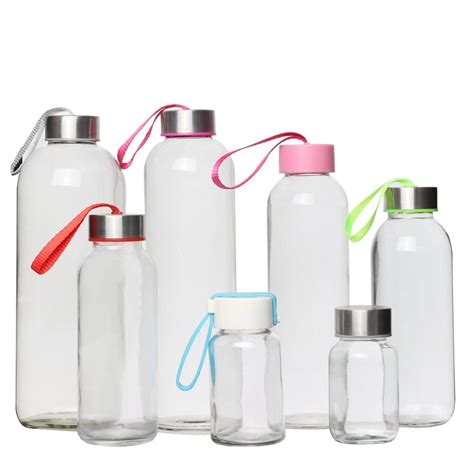 Free Sample 1000ml Big Water Bottle 1 Liter Glass Bottle With Lid High