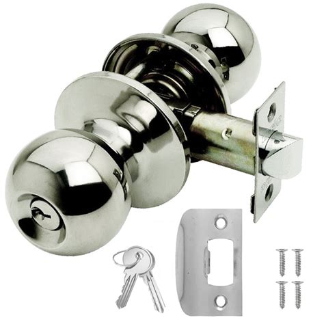 Excel Bala Contemporary Ball Shaped Door Knob Set Polished Stainless