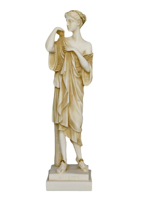Artemis Goddess Of Hunt Alabaster Aged Sculpture Diana Etsy