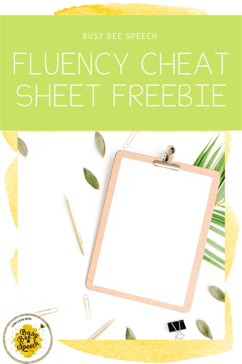 Free Fluency Cheat Sheet For Any Speech Language Language Therapy