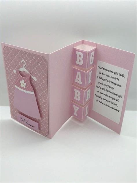 Baby Girl Card Handmade Pop Out D Baby Shower New Baby Custom Etsy Baby Cards Handmade