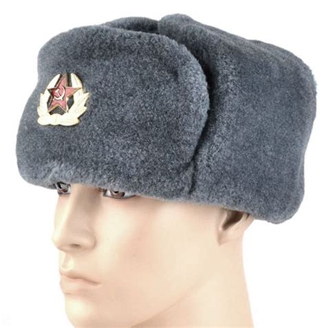 “gray wool soviet military ushanka hat item no ht00095 01 36 99 this is authentic soviet