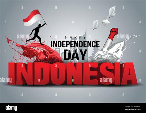 Happy Independence Day Indonesien Vektor Illustration Der