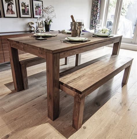 Karang Reclaimed Wood Dining Table And Benches Stunning