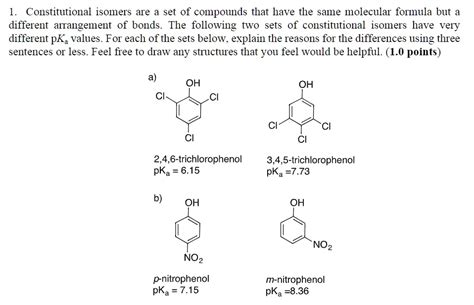 constitutional isomers are a set of compounds that ha… solvedlib