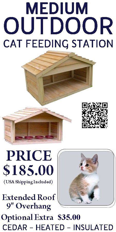The cats get used to getting their food. Medium Outdoor Cat Feeding Station | Cat feeding station ...