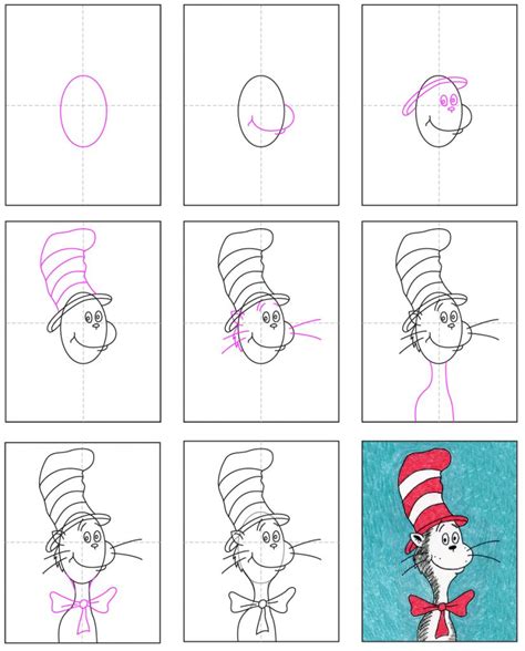 Follow along with me as i draw and color this fun dr seuss character. Draw the Cat in the Hat · Art Projects for Kids