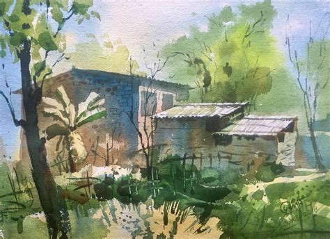We have dozens of different papers available in sizes up to 60x104 (sheets) or 72x20yd (rolls) in an array of colors, textures and weights. Sweet home, Watercolor on paper, Size 15 X 11 inches. : Art