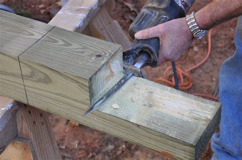 How To Connect A Notched Wood Post To A Beam