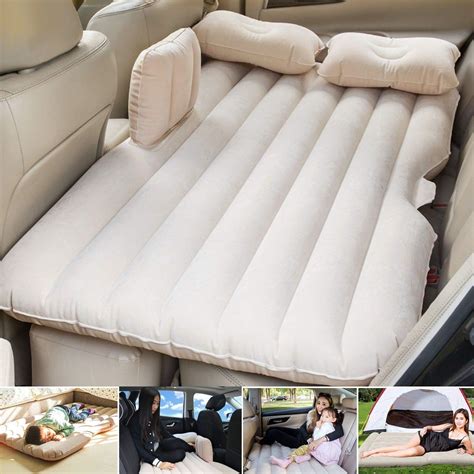 Whixant Inflatable Car Air Mattress With Pump Portable Travel Camping Vacation Back Seat