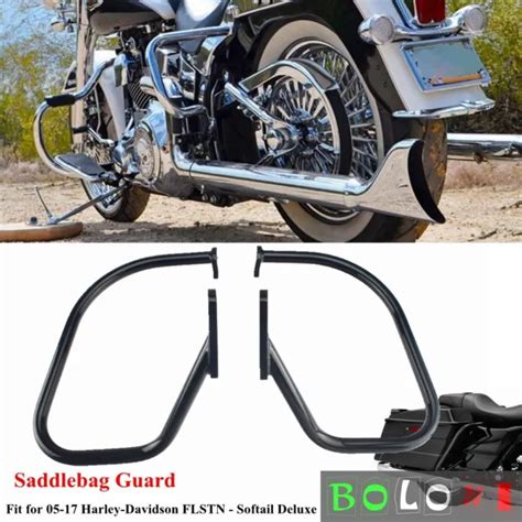 Rear Saddlebag Guard Highway Crash Bar For Harley Softail Deluxe Flstn