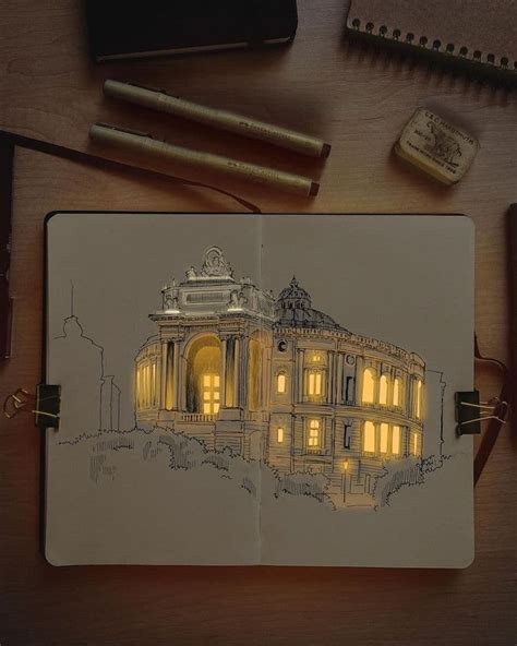Artist Keeps The Lights On In Pen And Ink Drawings Of Buildings