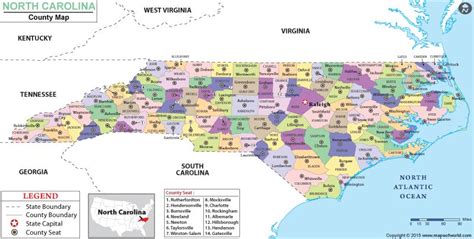 Map Of North Carolina Counties With Cities World Map