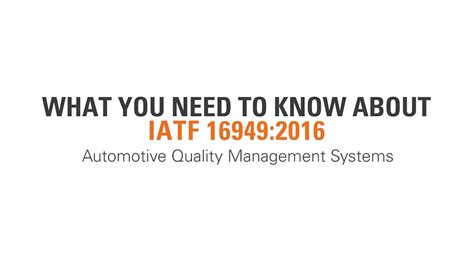 Iatf 16949:2016 was released on 1 october 2016. IATF 16949:2016 - What You Need to Know - YouTube