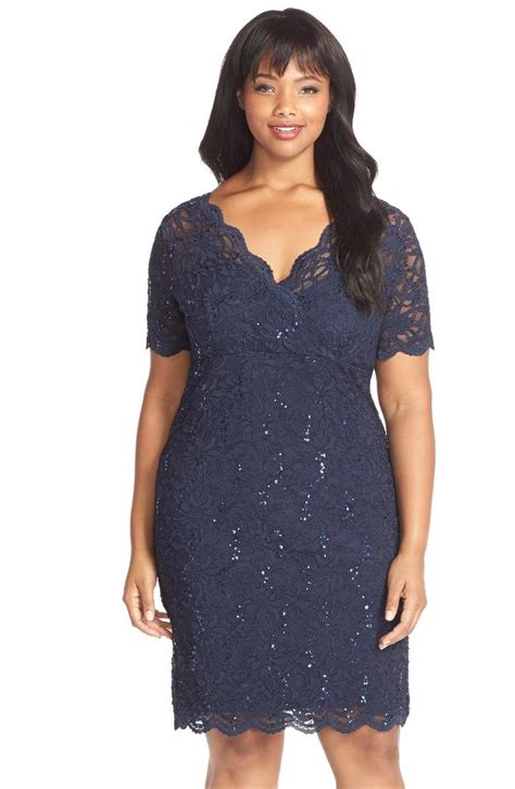 Marina Sequin Stretch Lace Cocktail Dress Plus Size Nordstrom