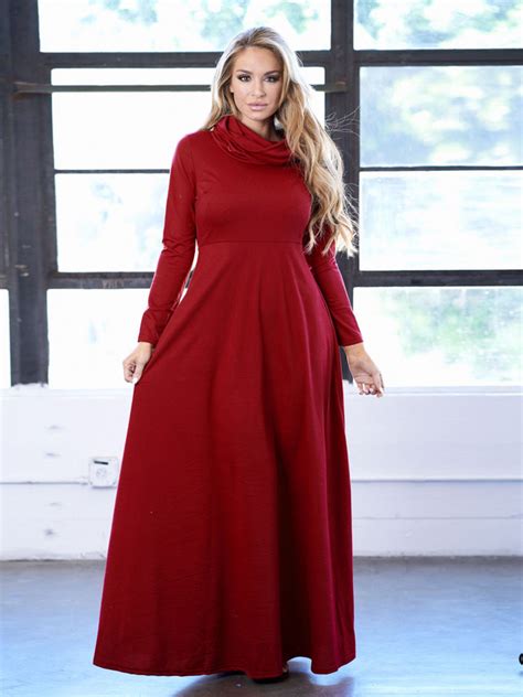 Wholesale Hot Sale Solid Elegant Long Sleeves Maxi Dress Dyg091709