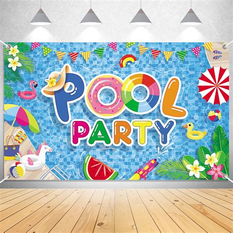Buy Pool Party Backdrop For Birthday Party Summer Pool Party Banner